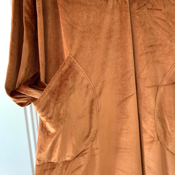 Velvet Stretch Tunic Dress Copper Size 2-4 - Picture 4 of 4